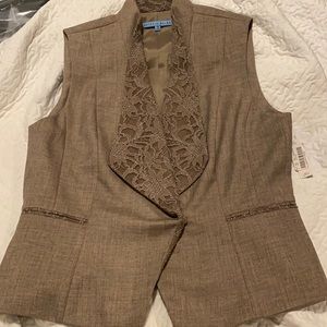 Antonio Melani Womens Taupe lace vest